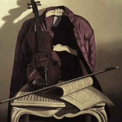 Le violon - huile sur toile