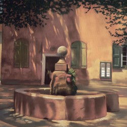 Fontaine à Villeneuve - Pastel - Daniel Solnon