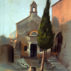 Village corse - pastel