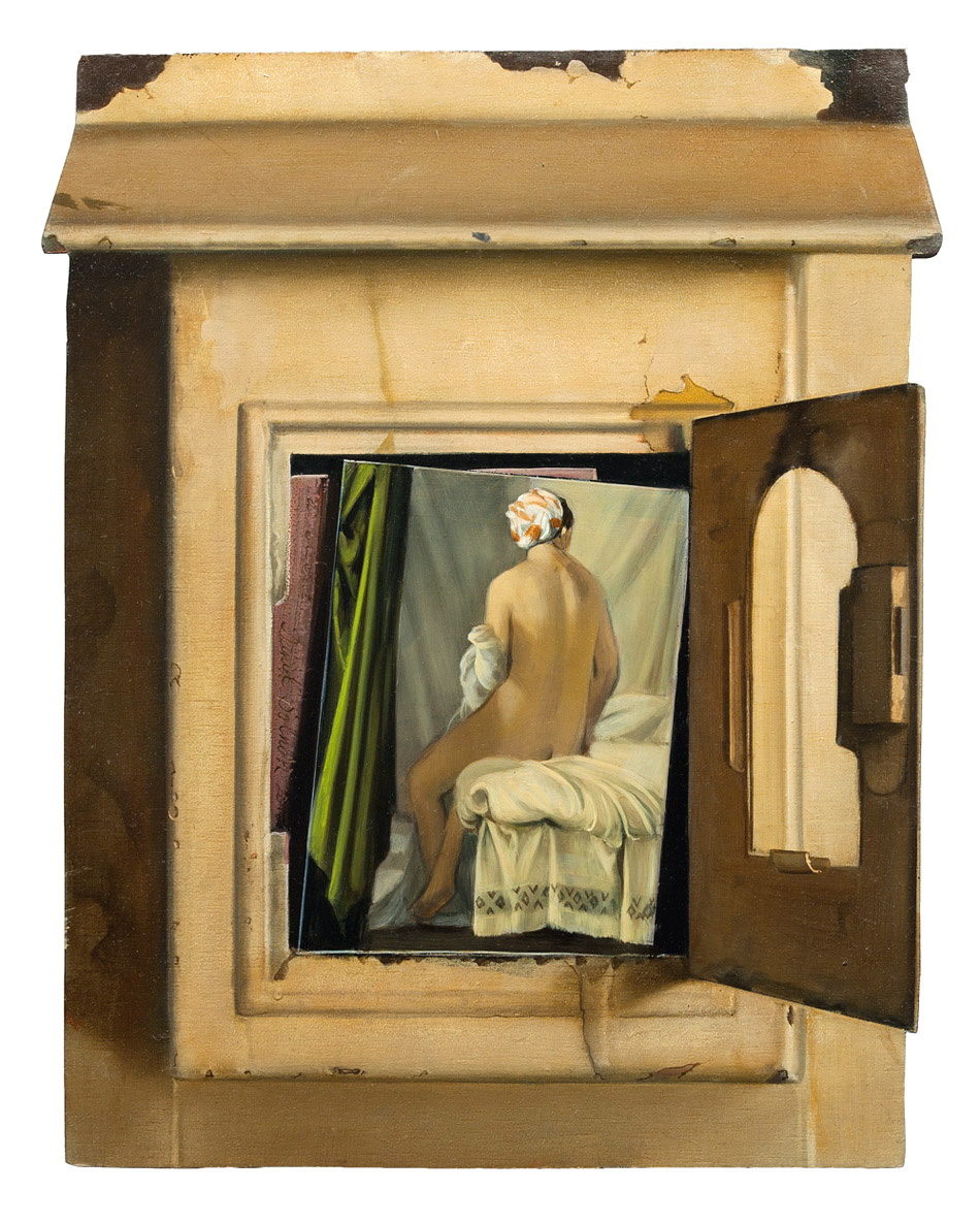 La boîte aux lettres - huile sur bois - 32 x 26 cm