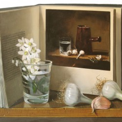 Ail et oignon - huile sur toile - 43 x 38 cm