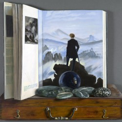 Hommage à David Friedrich - huile sur bois, 45 x 45 cm