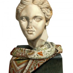 Le foulard oublié - huile sur bois, 39 x 23 cm