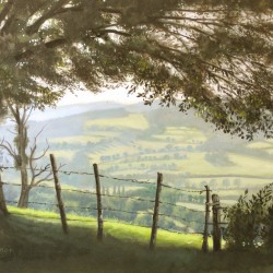 Paysage du Morvan - huile sur toile, 35 x 27 cm
