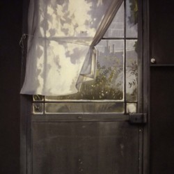 Porte-fenêtre - huile sur toile