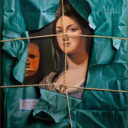 Le paquet ouvert - huile sur toile